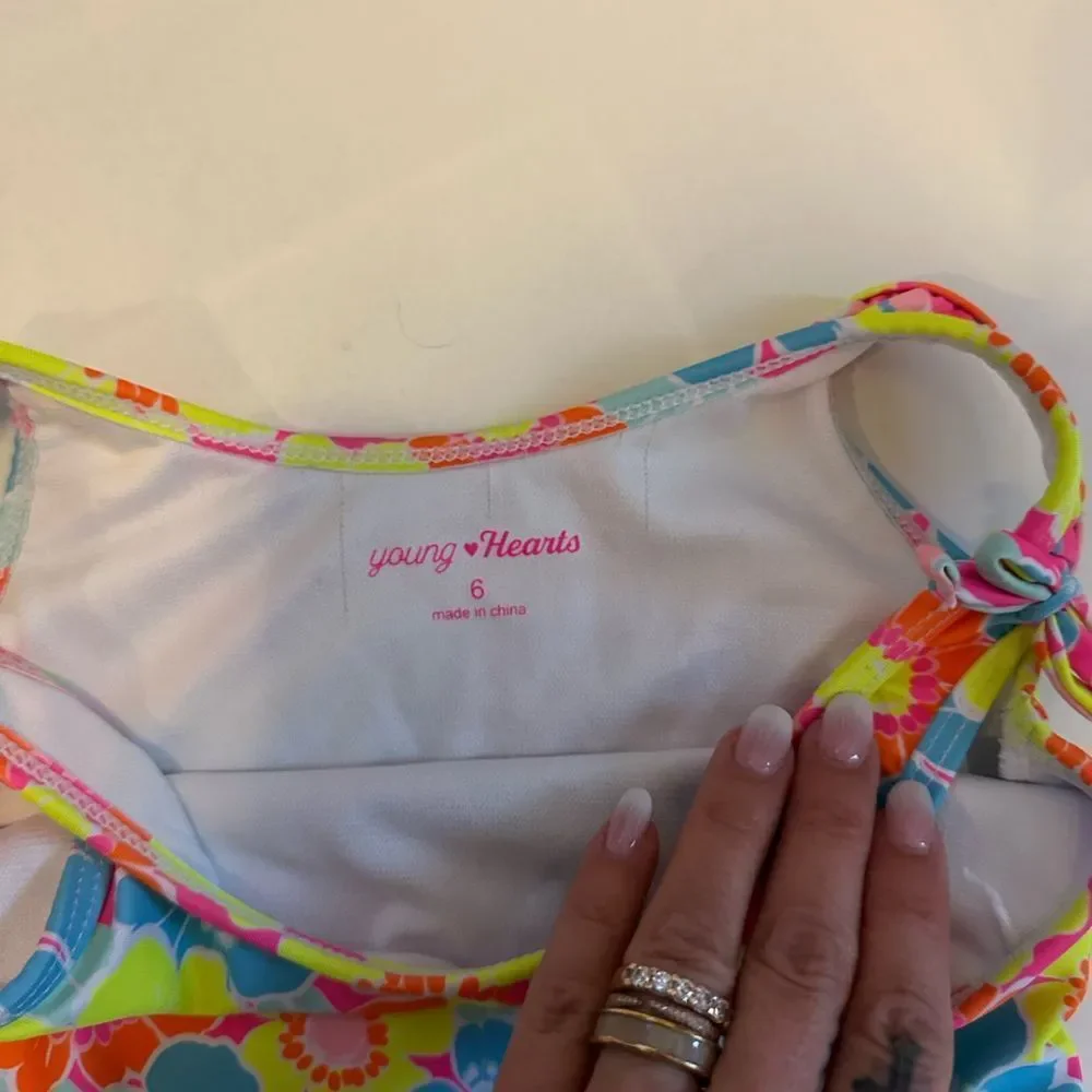 BUNDLE of 6 Betsey Johnson Kids Swim Bikinis - Pink, Yellow, Multicolor